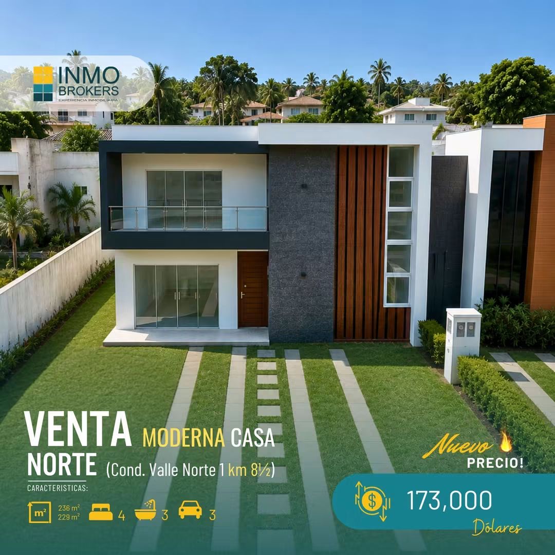 Moderna Casa en Cond. Valle Norte 1 – Zona Norte
