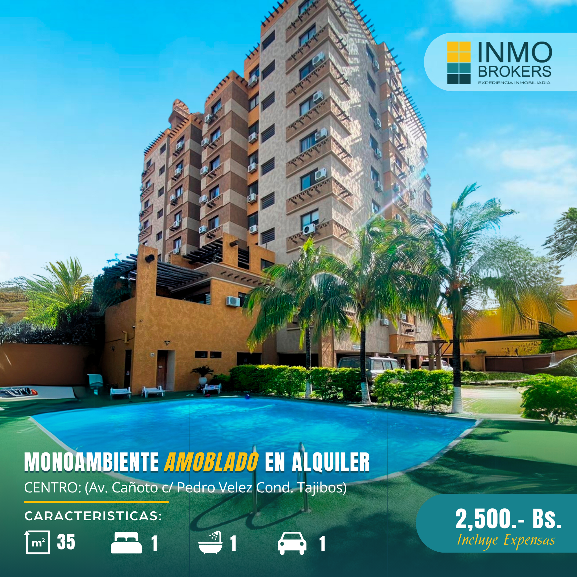 MONOAMBIENTE AMOBLADO EN ALQUILER